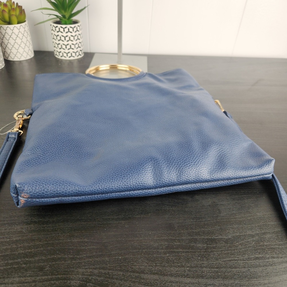 Sondra Roberts Inner Circle Clutch Square‎ Crossbody Navy Blue Purse - Picture 7 of 15